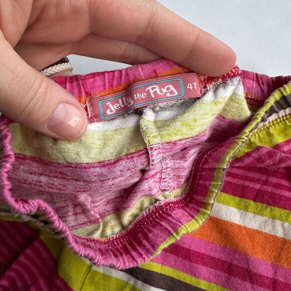 Jelly the Pug Pink and Yellow Striped Pants 4T - Picture 4 of 4